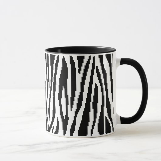 8-bits Pixel Zebra Print Design Patroon Mok (Rechts)