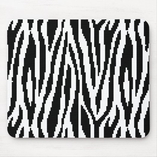 8-bits Pixel Zebra Print Design Patroon Muismat (Voorkant)