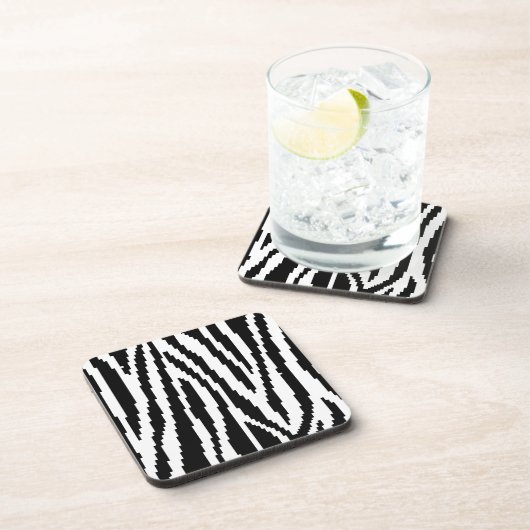 8-bits Pixel Zebra Print Design Patroon Onderzetter (Rechterzijde)