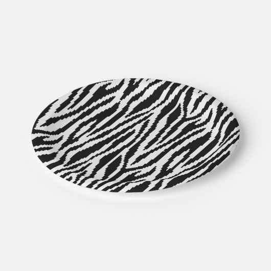 8-bits Pixel Zebra Print Design Patroon Papieren Bordje (Gekanteld)