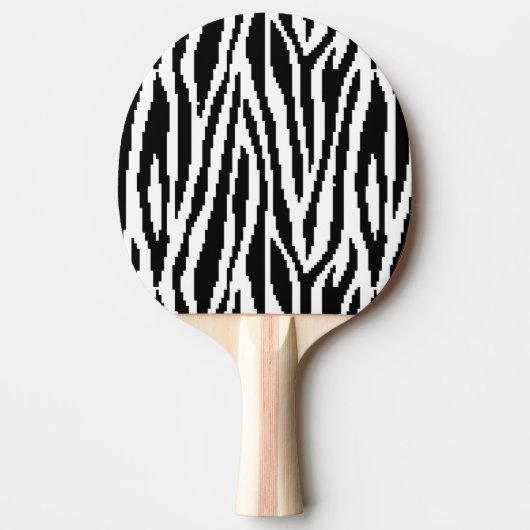8-bits Pixel Zebra Print Design Patroon Tafeltennisbatje (Voorkant)