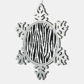 8-bits Pixel Zebra Print Design Patroon Tin Sneeuwvlok Ornament (Rechts)