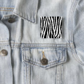 8-bits Pixel Zebra Print Design Patroon Vierkante Button 5,1 Cm (In situ)