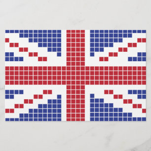 8-bits Pixels Union Jack British (UK)-vlag Briefpapier