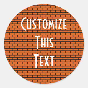 8-bits retro baksteen, Sinaasappel Ronde Sticker