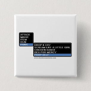 8-bits RPG Battle Menu Vierkante Button 5,1 Cm