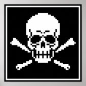 8-bits schedel en dwarsbeenderen Pixel Poster (Voorkant)