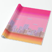 8-bits Skyline Cadeaupapier (Uitgerold)
