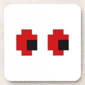 8-bits Spooky Red Eyes Bier Onderzetter (Voorkant)