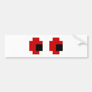8-bits Spooky Red Eyes Bumpersticker