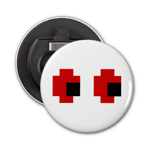 8-bits Spooky Red Eyes Button Flesopener