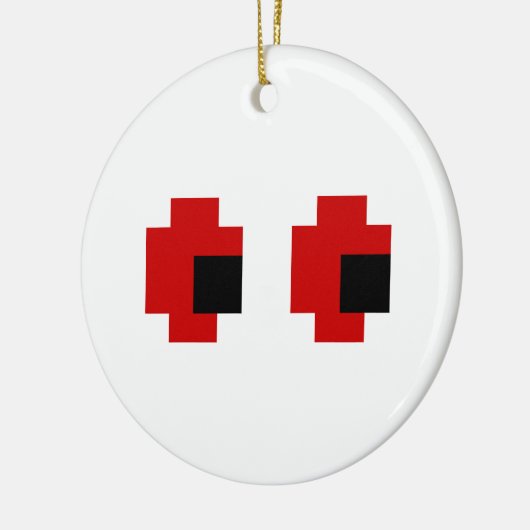 8-bits Spooky Red Eyes Keramisch Ornament (Links)