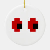 8-bits Spooky Red Eyes Keramisch Ornament (Achterkant)