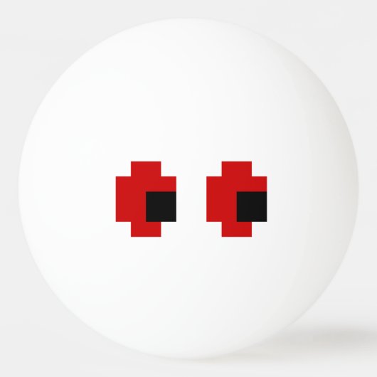 8-bits Spooky Red Eyes Pingpongballen (Voorkant)