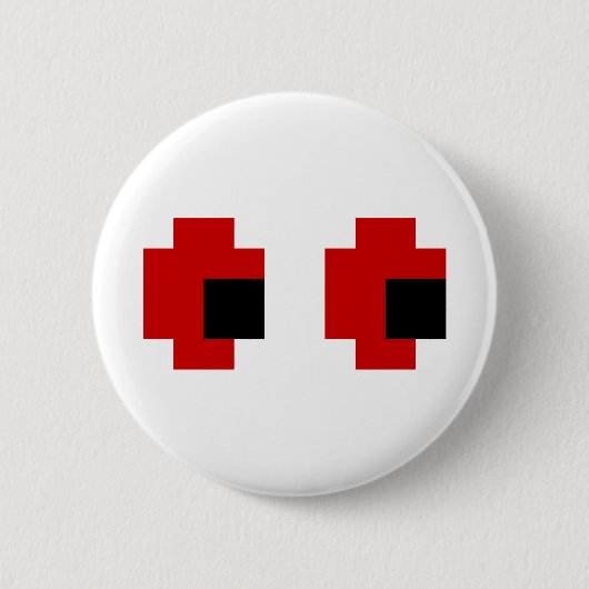 8-bits Spooky Red Eyes Ronde Button 5,7 Cm (Voorkant)