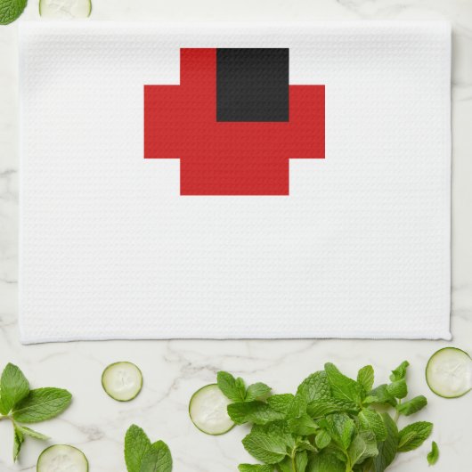 8-bits Spooky Red Eyes Theedoek (Gevouwen)