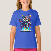8-bits Uil Astronaut - Retro Pixel Space Explorer T-shirt (Voorkant)