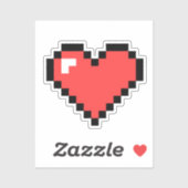 8-bits videogame-hartritme-vinylSticker Sticker (Vel)