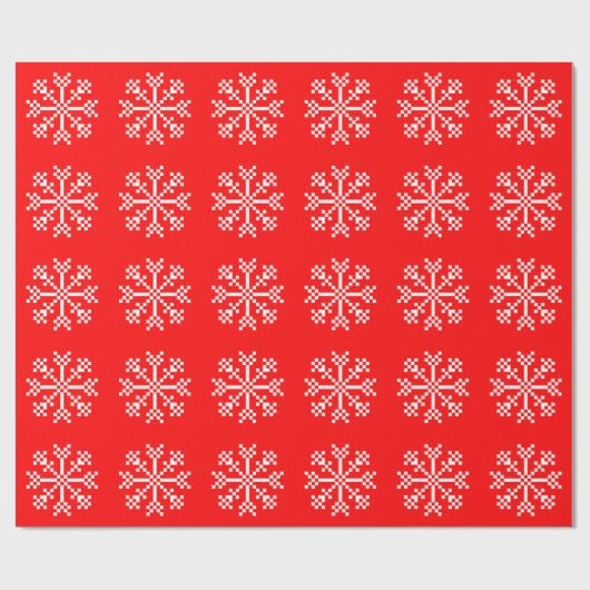 8-bits videogame Snowflake Cadeaupapier (Vlak)