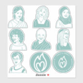 8"Blad Turquoise Stickers (Vel)