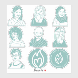 8"Blad Turquoise Stickers