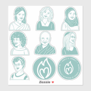 8"Blad Turquoise Stickers