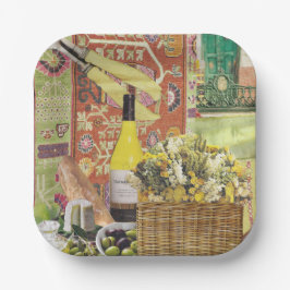 8 Borden van salade of van eetlustpapier, met wijn Papieren Bordje