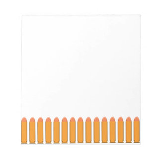 8 BULLETS op zwarte achtergrond Notitieblok