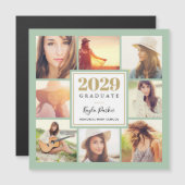 8 Cartes Faire-part de graduation magnétique photo (Devant / Derrière)