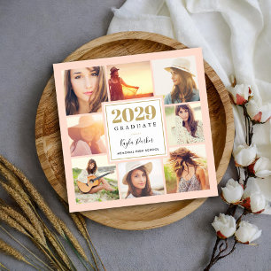 8 Cartes Faire-part de graduation magnétique photo