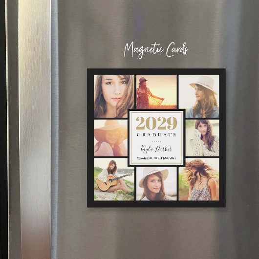 8 Cartes Faire-part de graduation magnétique photo