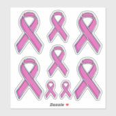 8 Chrome Style Print Roze Lint Awareness Sticker (Vel)