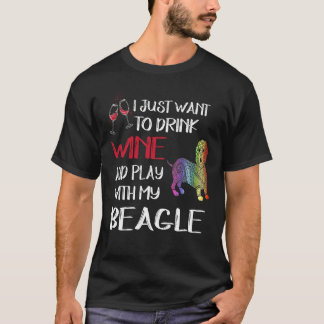 8 Drink Wijn En Speel Met Mijn Beagle T-shirt