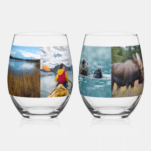 8 Familie Vakantie Foto's Wijnglas Zonder Voet (Rechts)