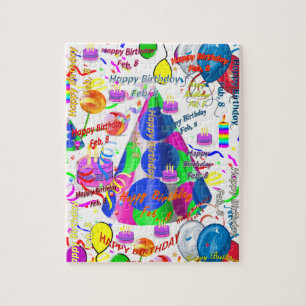 8 februari, Birthday Jigzaag Puzzle Legpuzzel