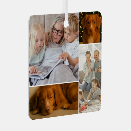8 Foto Aangepaste Collage Gepersonaliseerd Metalen Ornament (Voorkant Rechts)