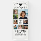 8 Foto Collage Afstuderen Modern Minimaal Wit Spandoek (Verticaal)