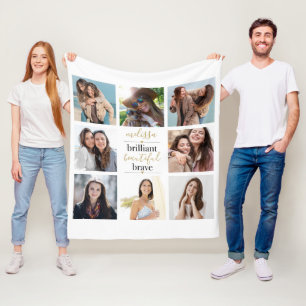 8 Foto Collage Briljant Mooi Moedig Fleece Deken