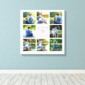 8 Foto Collage Dad Father Keepslag Canvas Afdruk (Insitu (Houten vloer))