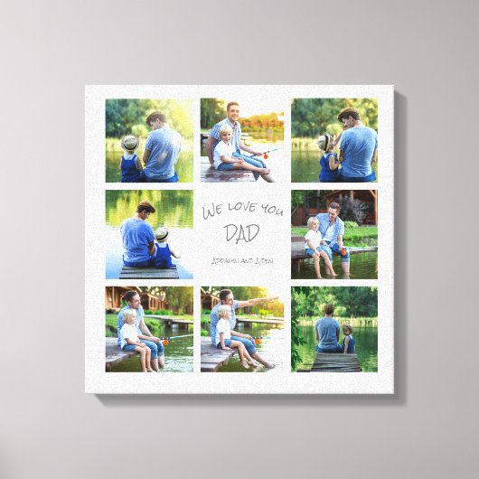 8 Foto Collage Dad Father Keepslag Canvas Afdruk (Voorkant)