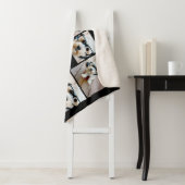 8 Foto Collage en Handgeschreven naam zwart Sherpa Deken (In situ)