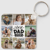 8 Foto Collage Happy Vaderdag Beste vader ooit Sleutelhanger (Achterkant)
