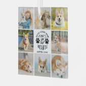 8 Foto Collage Huisdierherdenking Herinnering   Glas Ornament (Voorkant links)