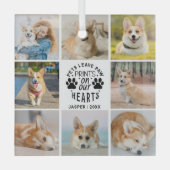 8 Foto Collage Huisdierherdenking Herinnering Glas Ornament (Voorkant)