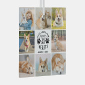 8 Foto Collage Huisdierherdenking Herinnering Glas Ornament (Voorkant Rechts)