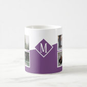 8 Foto Collage Instagram Monogrammed Paars Koffiemok (Center)