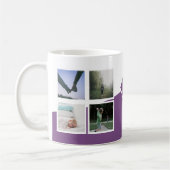 8 Foto Collage Instagram Monogrammed Paars Koffiemok (Links)