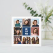 8 Foto Collage Marine Monogram - Dank u kaart (Staand voorkant)