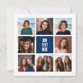 8 Foto Collage Marine Monogram - Dank u kaart (Voorkant)