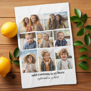 8 Foto Collage - Modern Minimaal Zwart en Wit Theedoek